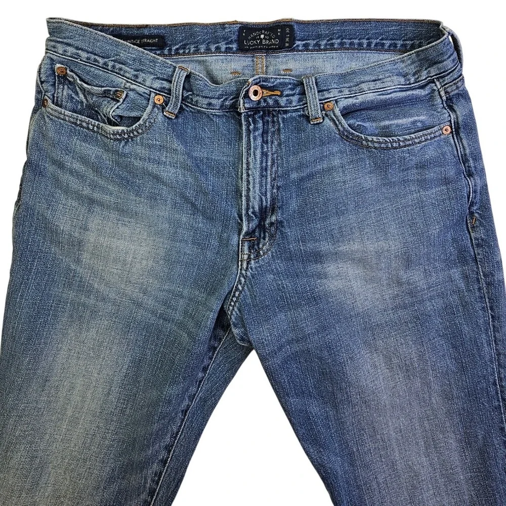 Lucky Brand 361 Vintage Straight Mens Blue‎ Medium Wash Denim Jeans 36x30